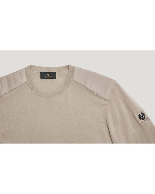 Belstaff Natural Men's Kerrigan Crewneck Jumper Merino Wool for men