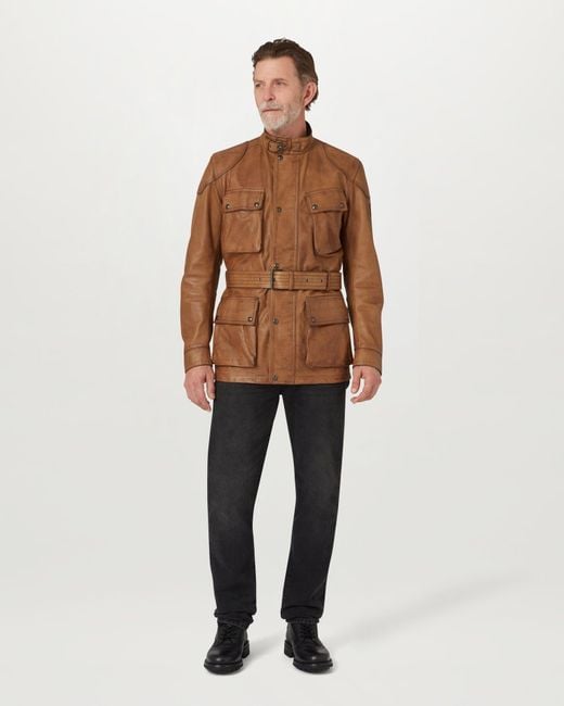 Belstaff Brown Men's Legacy Trialmaster Panther Jacket Hand Waxed Leather for men