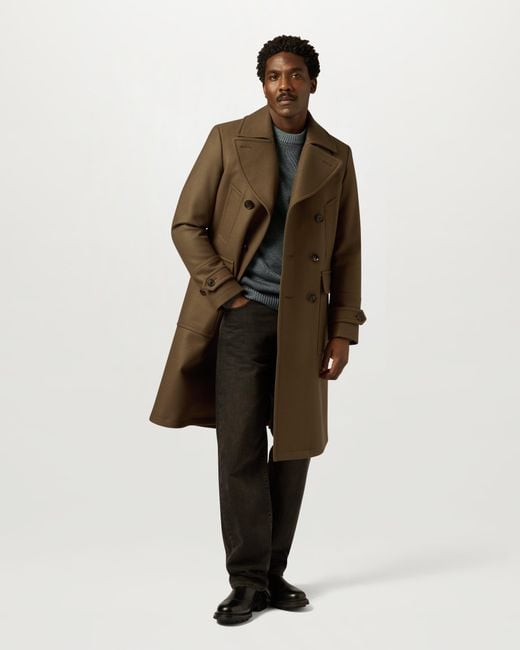 Belstaff Green Men's Milford Coat Wool Cashmere Blend for men