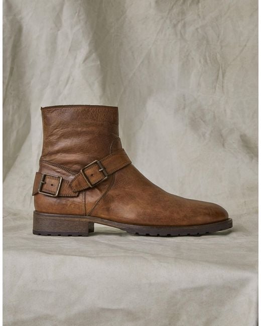 Belstaff Brown Trialmaster Leather Boots for men