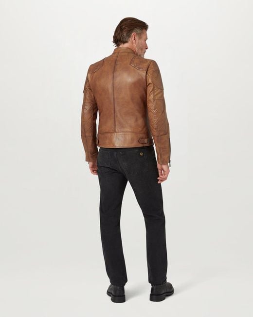 Belstaff Brown Men's Legacy Outlaw Jacket Hand Waxed Leather for men