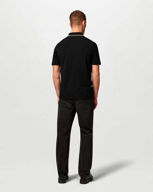Belstaff Black Men's Alloy Tipped Polo Stretch Cotton for men
