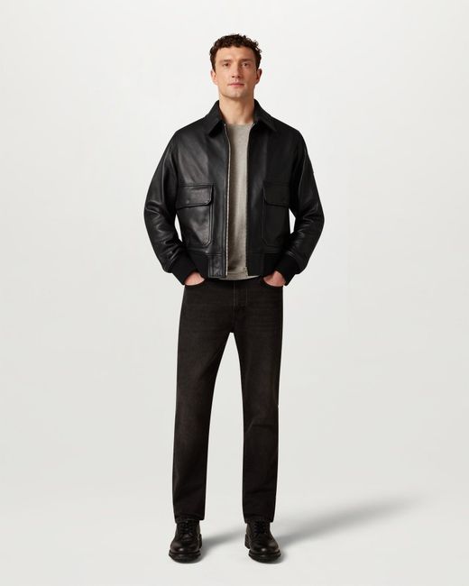 Belstaff Black Men's Pilot Jacket Lamb Leather for men