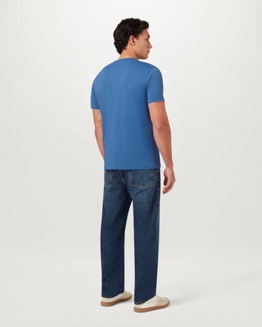 Belstaff Blue Short Sleeved Logo Patch T-Shirt for men
