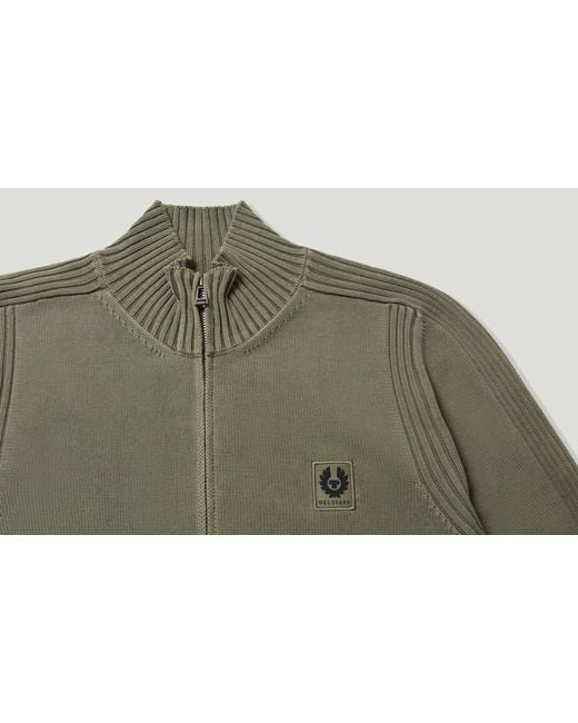 Belstaff Green Men's Watch Full Zip Light Fade-out Garment Dye Cotton for men