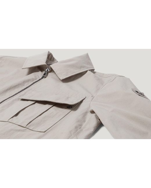 Belstaff Gray Men's Cargo Overshirt Compact Technical Cotton for men