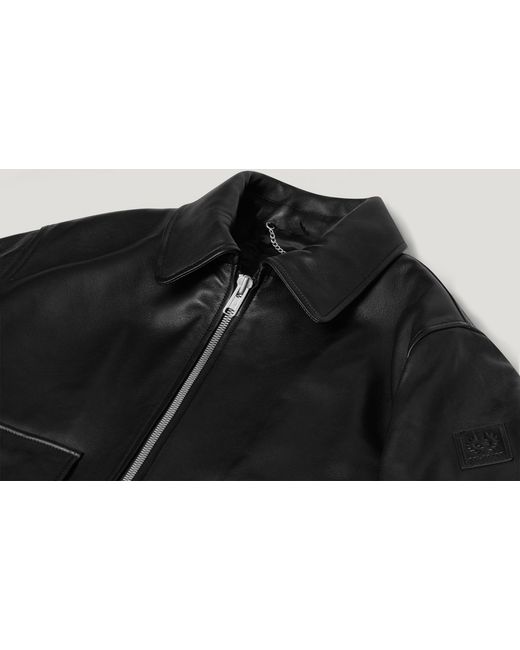 Belstaff Black Men's Pilot Jacket Lamb Leather for men