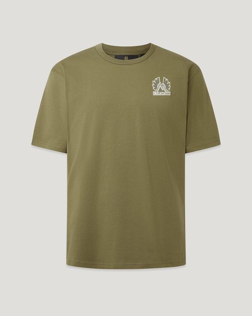 Belstaff Green Men's Mountain Logo T-shirt Cotton Jersey for men
