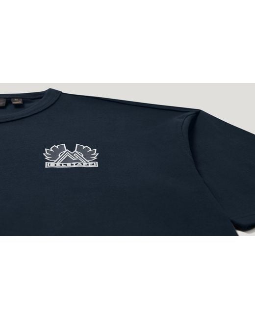 Belstaff Blue Men's Mountain Logo T-shirt Cotton Jersey for men