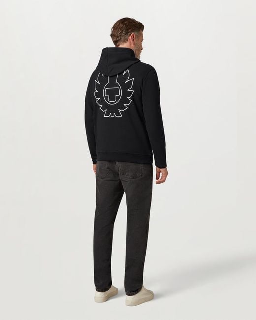 Belstaff Black Men's Border Hoodie Cotton Fleece for men