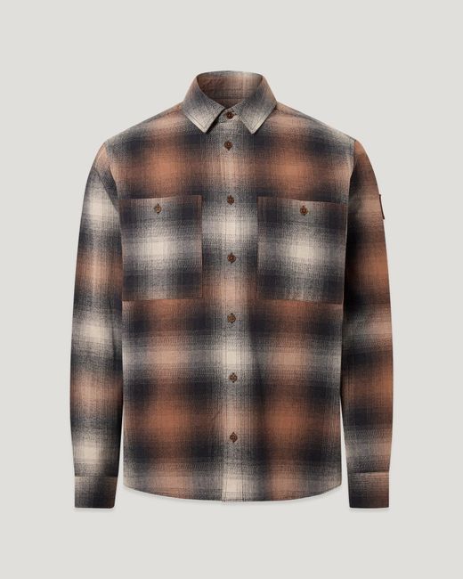 Belstaff Brown Men's Outpost Shirt Brushed Cotton Flannel for men