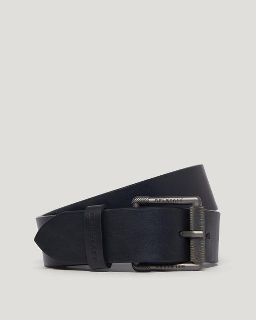 Belstaff Black Unisex Roller Buckle Belt Calf Leather