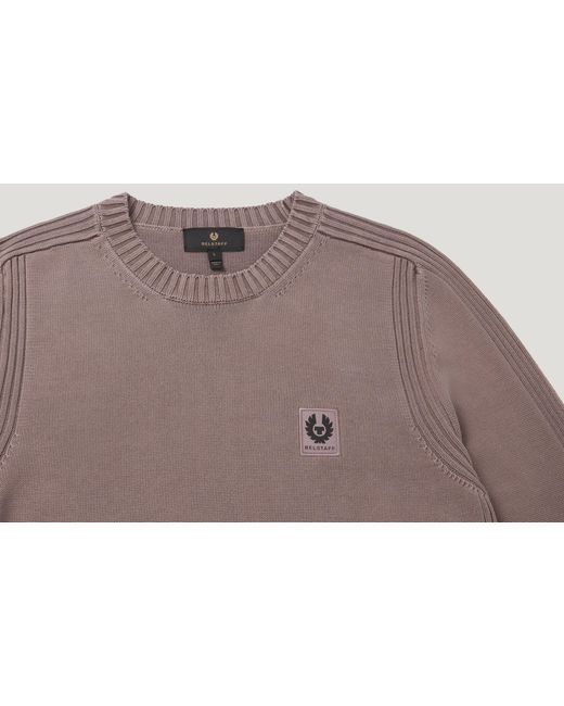 Belstaff Brown Men's Watch Sweater Light Fade-out Garment Dye Cotton for men