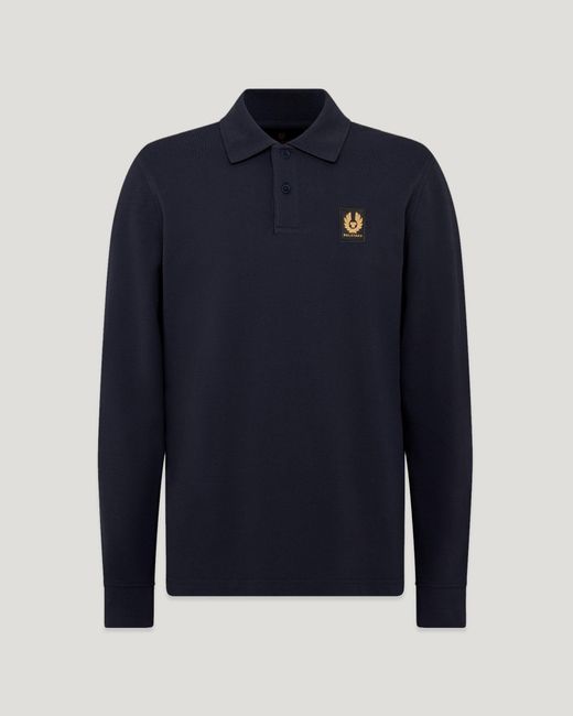 Belstaff Blue Men's Long Sleeved Polo Cotton Pique for men