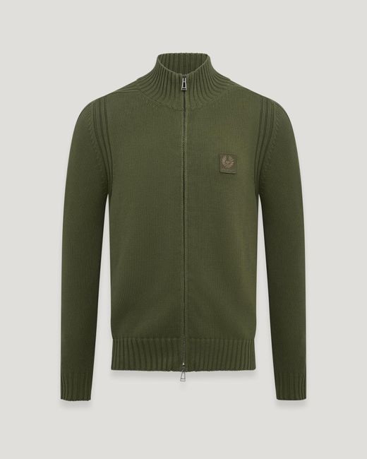 Belstaff Green Watch Full Zip Cardigan for men