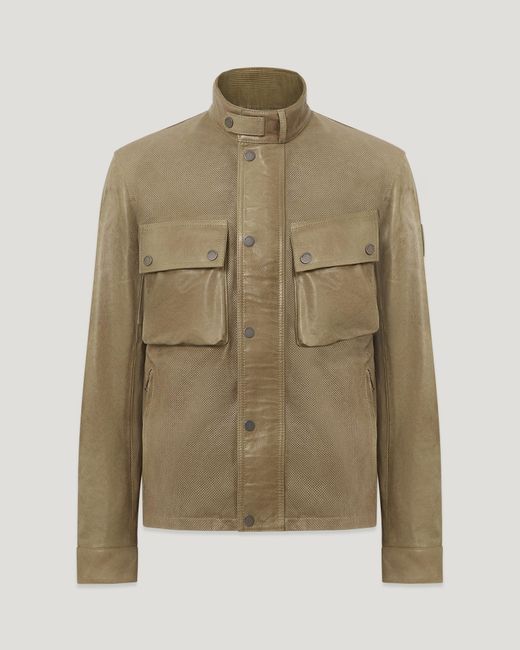 Belstaff Green Men's Racemaster Air Jacket Hand Waxed Leather for men