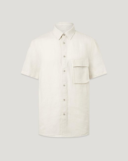 Belstaff Natural Men's Scale Short Sleeve Shirt Linen for men