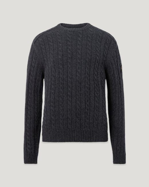 Belstaff Blue Men's Westport Crew Neck Wool Cotton Blend for men