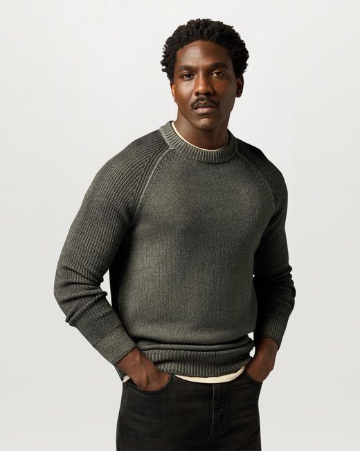 Belstaff Green Men's Garment Dye Aspect Crew Neck Merino Wool for men