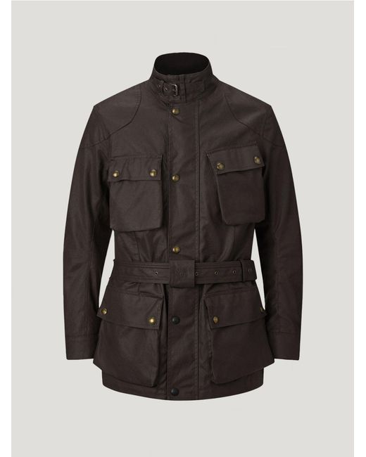 Belstaff Black Men's Trialmaster Motorcycle Jacket Waxed Cotton for men