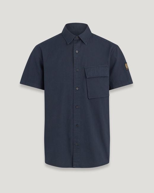 Belstaff Blue Scale Short Sleeve Shirt for men