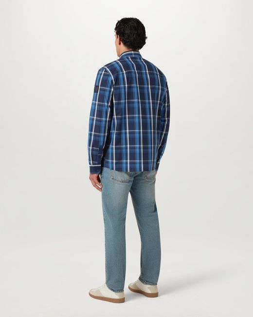 Belstaff Blue Men's Fleet Shirt Cotton Check for men