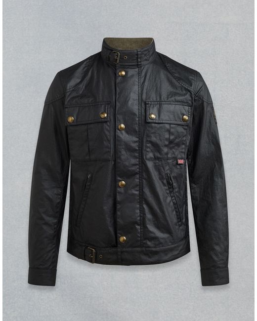 Belstaff Gangster Waxed Jacket in Black for Men | Lyst Canada