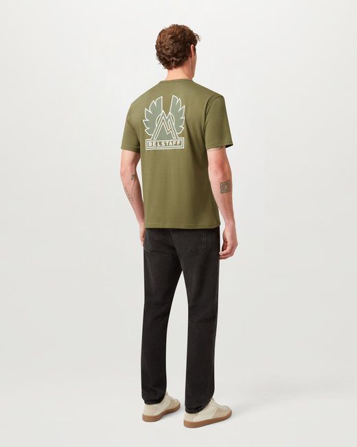 Belstaff Green Men's Mountain Logo T-shirt Cotton Jersey for men
