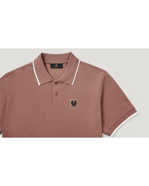 Belstaff Pink Tipped Polo for men