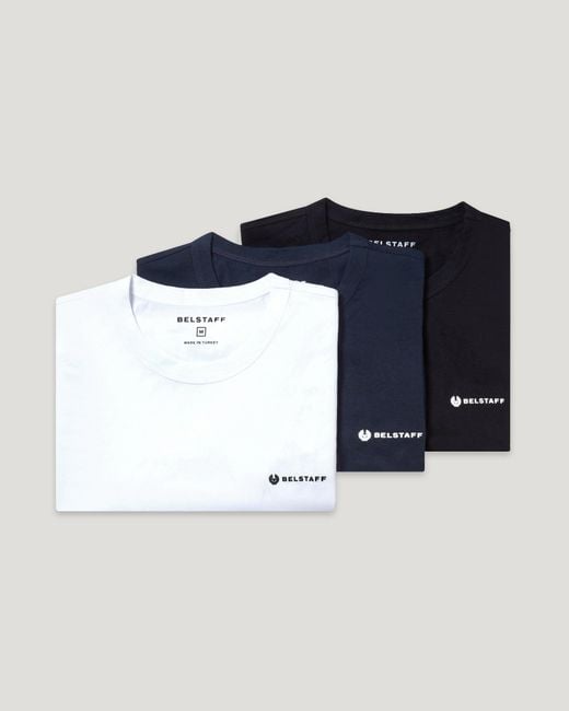 Belstaff Blue 3-Pack T-Shirt for men