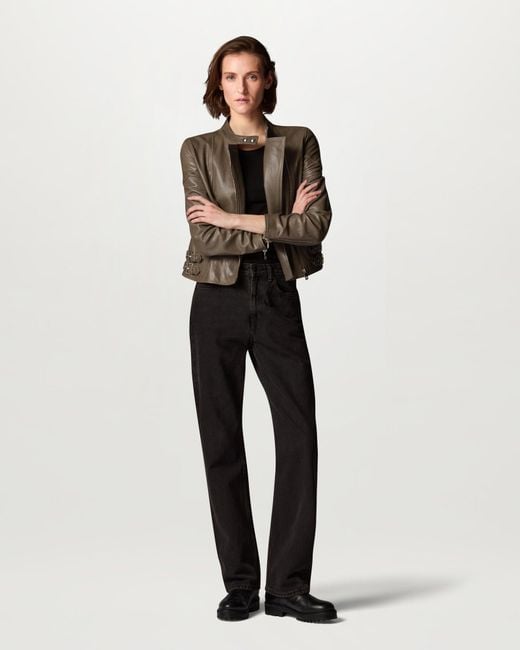 Belstaff Green Women's Russo Jacket Semi Veg Tan Leather