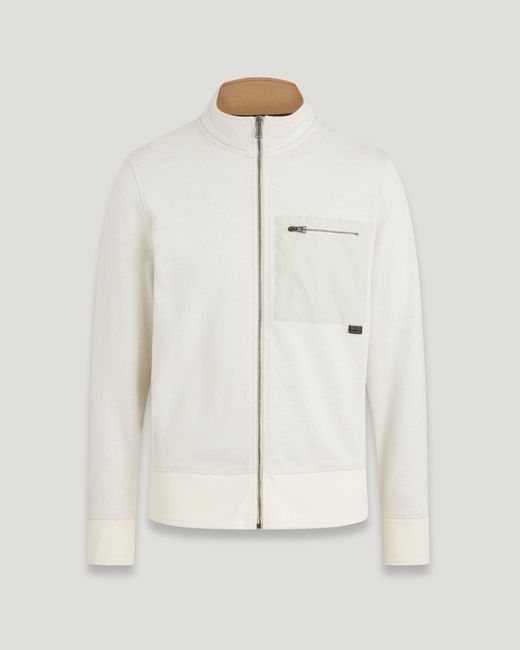Sudadera Con Cremallera Completa Centenary Para Hombre Vellón Bicolor Belstaff de hombre de color Natural