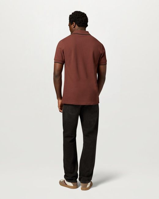 Belstaff Red Men's Tipped Polo Cotton Pique for men