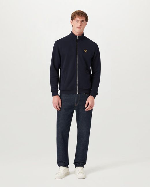 Belstaff Blue Men's Full Zip Sweatshirt Cotton Fleece for men