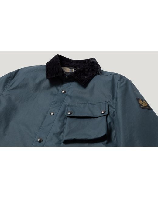 Belstaff Blue Men's Ground Jacket Waxed Cotton for men
