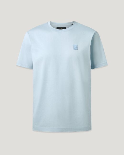 Belstaff Blue Men's Steel T-shirt Mercerised Cotton for men