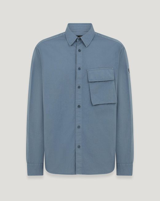 Belstaff Scale Hemd Für Herren Garment Dye Cotton in Blue für Herren