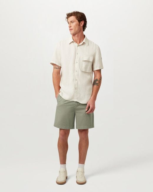 Belstaff Natural Men's Scale Short Sleeve Shirt Linen for men