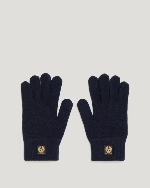 Belstaff Blue Unisex Watch Gloves Wool Cashmere Blend