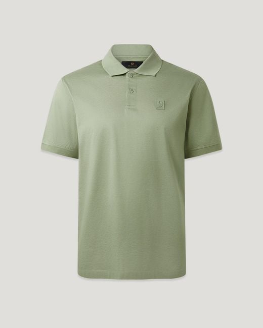 Belstaff Green Men's Steel Polo Cotton Jersey for men