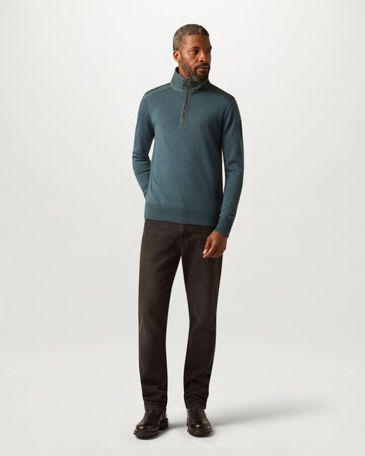 Belstaff Blue Men's Kilmington Quarter Zip Jumper Merino Wool for men