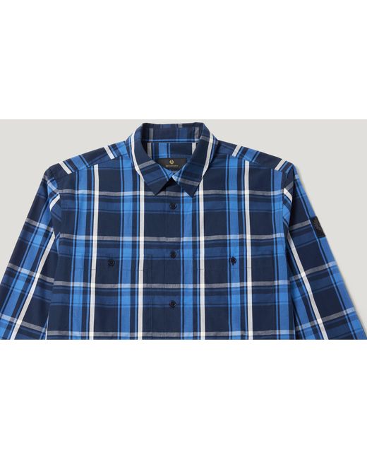 Belstaff Blue Men's Fleet Shirt Cotton Check for men