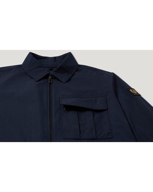 Belstaff Blue Men's Cargo Overshirt Compact Technical Cotton for men