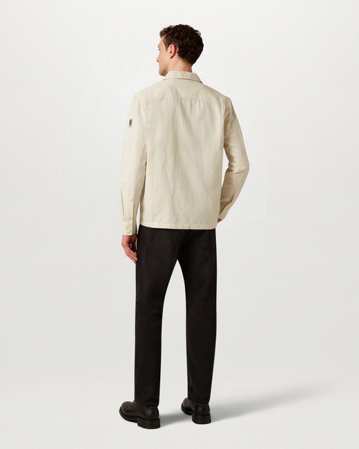 Belstaff Natural Men's Maritime Overshirt Garment Dye Cotton Linen for men