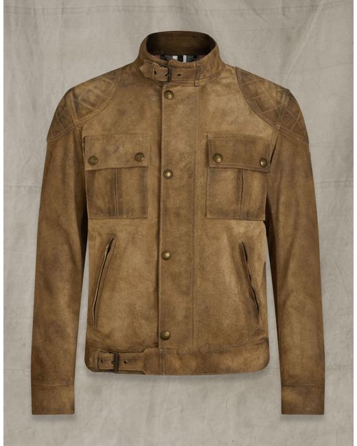 Belstaff Natural Brookstone Suede Jacket for men