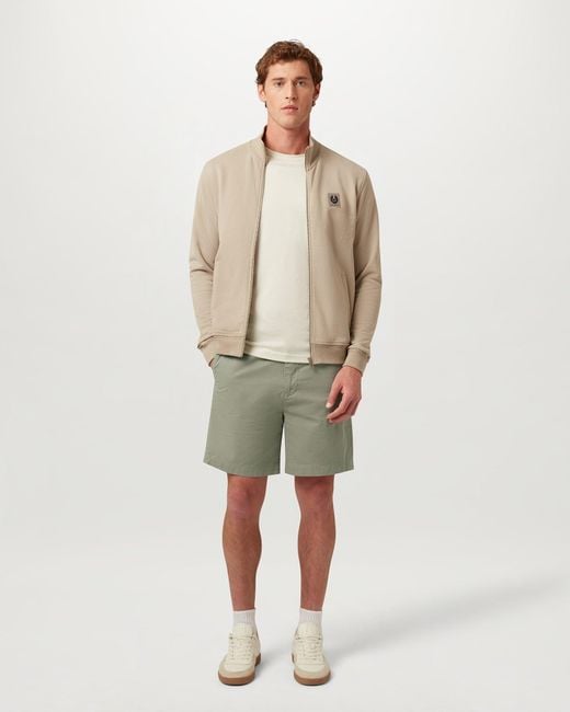 Belstaff Green Men's Rally Short Garment Dye Cotton for men