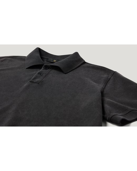 Belstaff Black Men's Valley Garment Dye Polo Cotton. Cotton for men