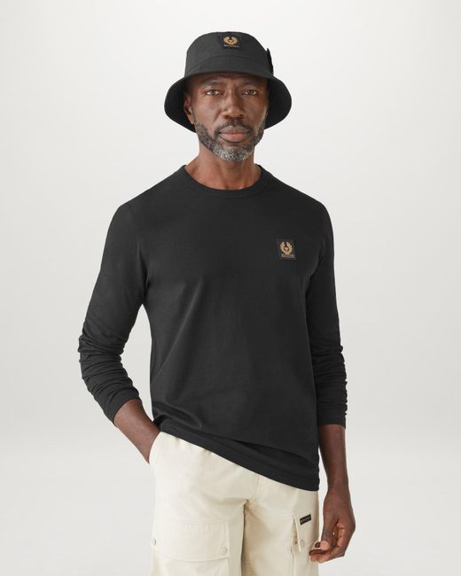 Belstaff Black Men's Long Sleeved T-shirt Cotton Jersey for men