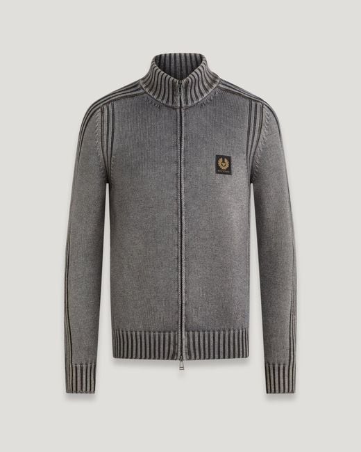 Belstaff Gray Watch Zip Cardigan for men