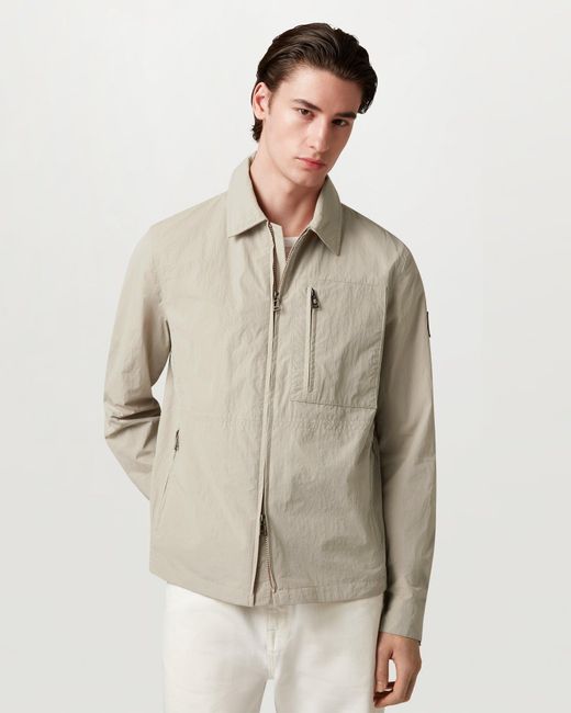 Belstaff Natural Men's Grid Overshirt Alpha Nylon for men